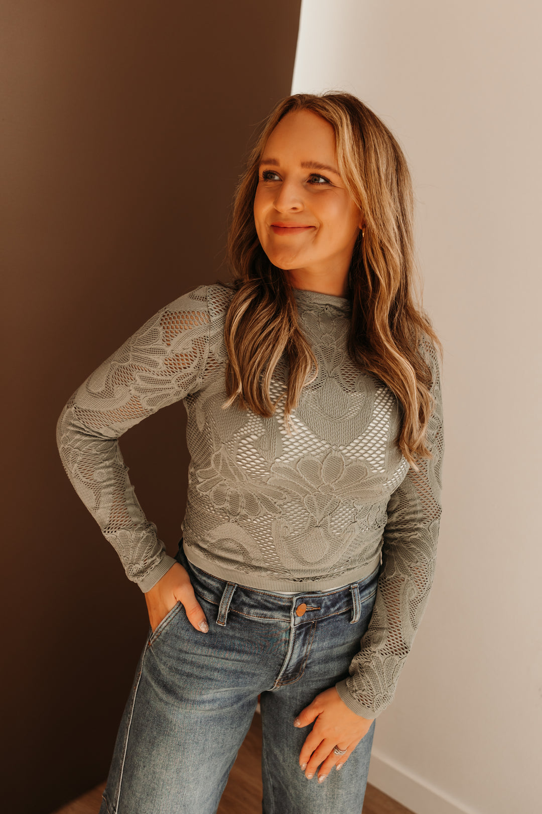 Seamless Jacquard L/S Top