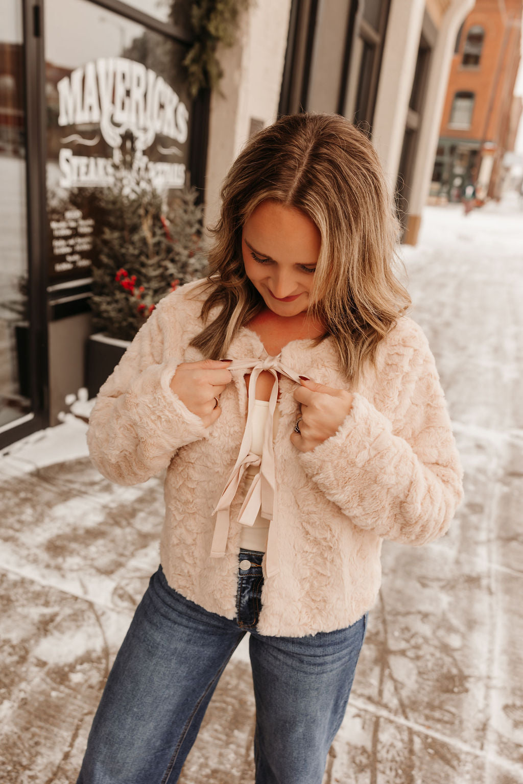 Velvet Ribbon Tie Jacket