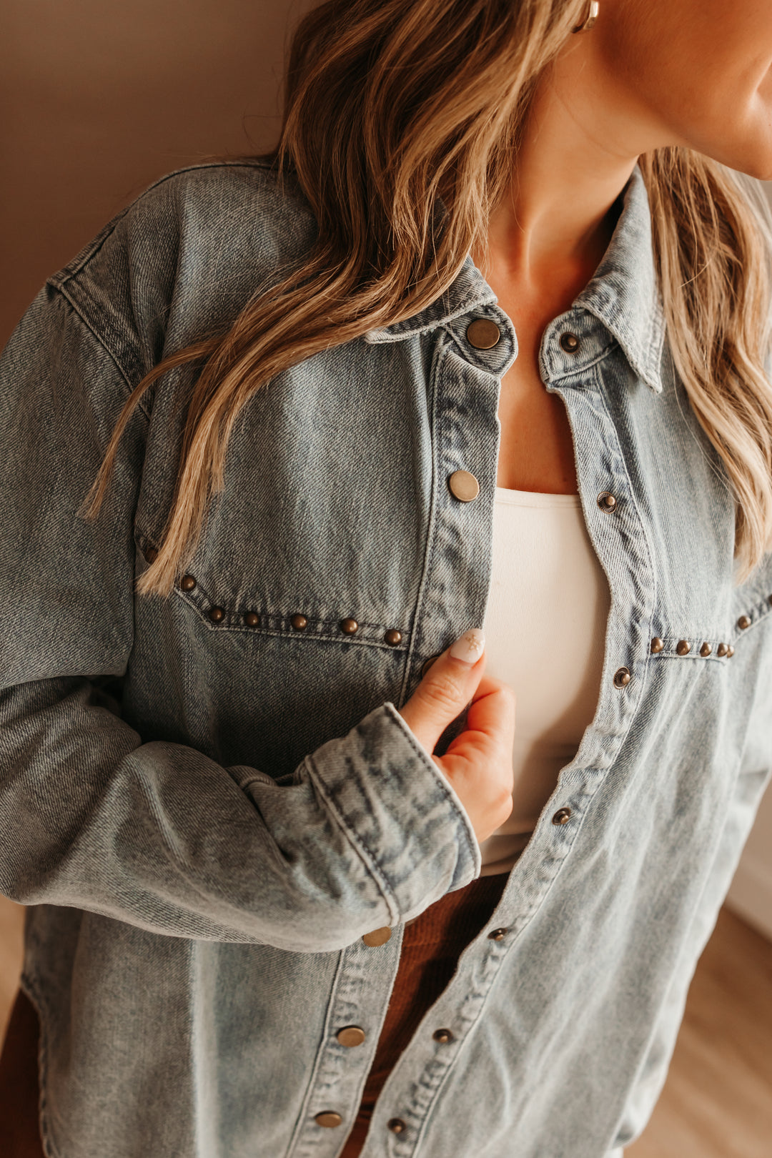 Denim Shirt with Studs
