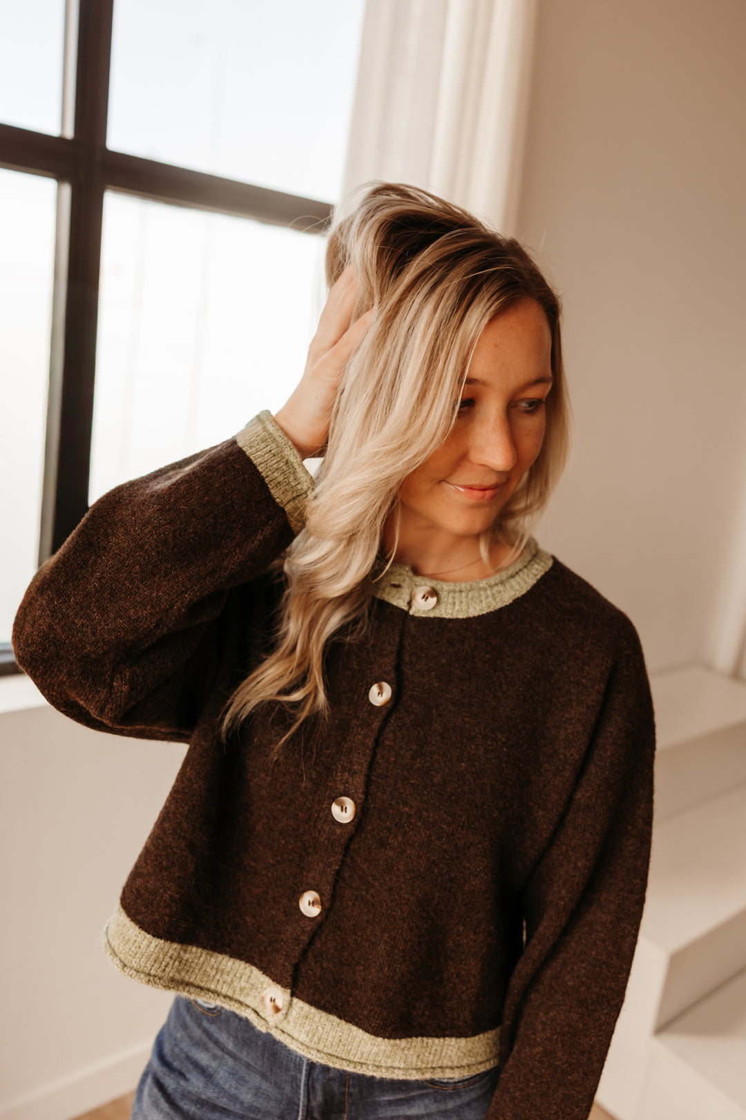 Contrast Hem Cardigan
