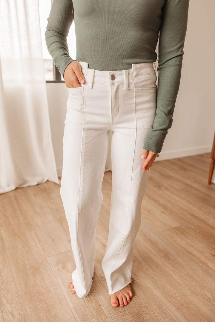 Vervet Seam Detail Wide Leg Jeans