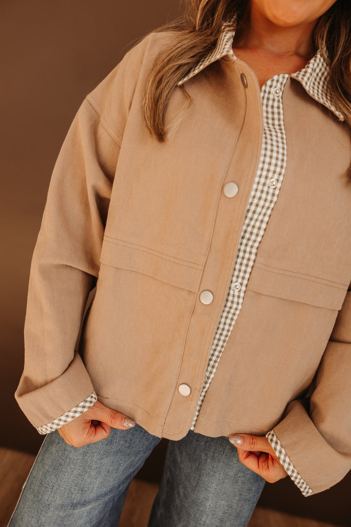 Jacket with Gingham Contrast
