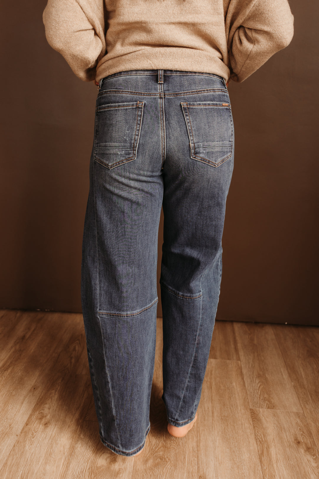 Dark Slouchy Barrel Twisted Seam Detail