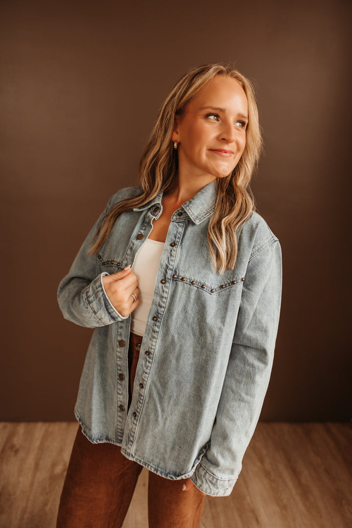 Denim Shirt with Studs