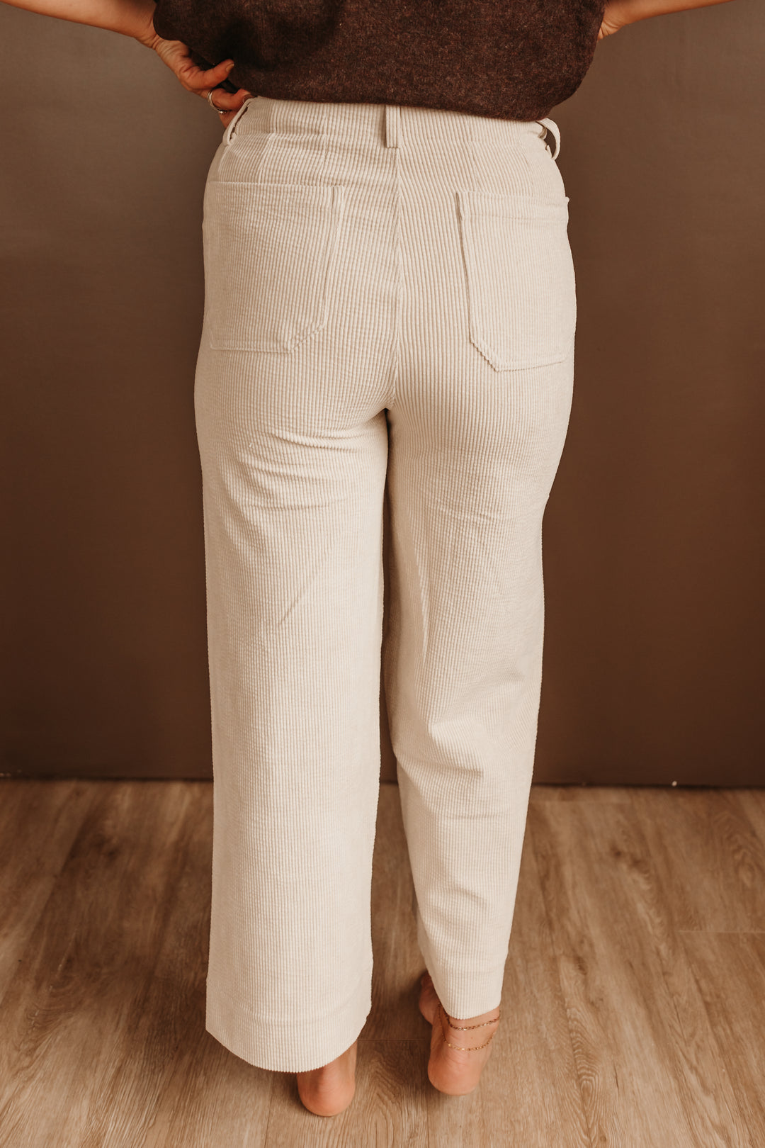 Corduroy Wide Leg Crop Pants