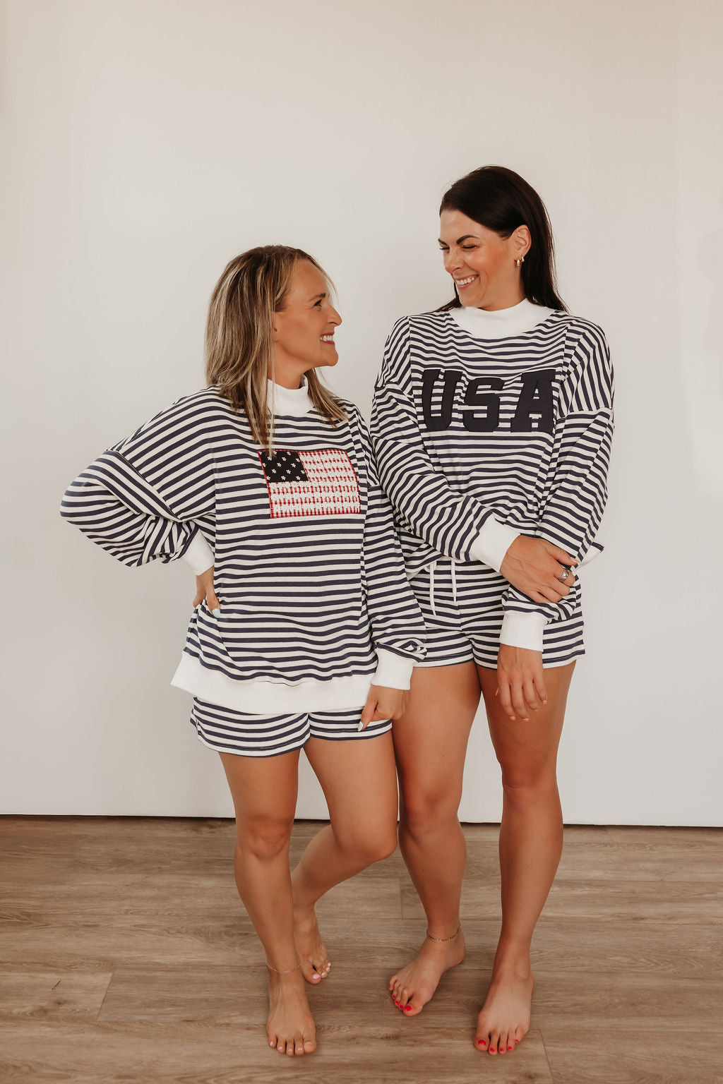 Stripe Mock Neck USA