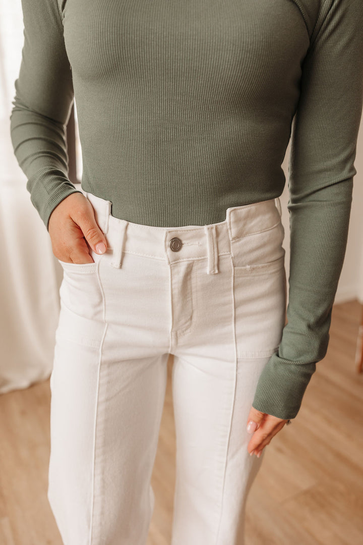 Vervet Seam Detail Wide Leg Jeans