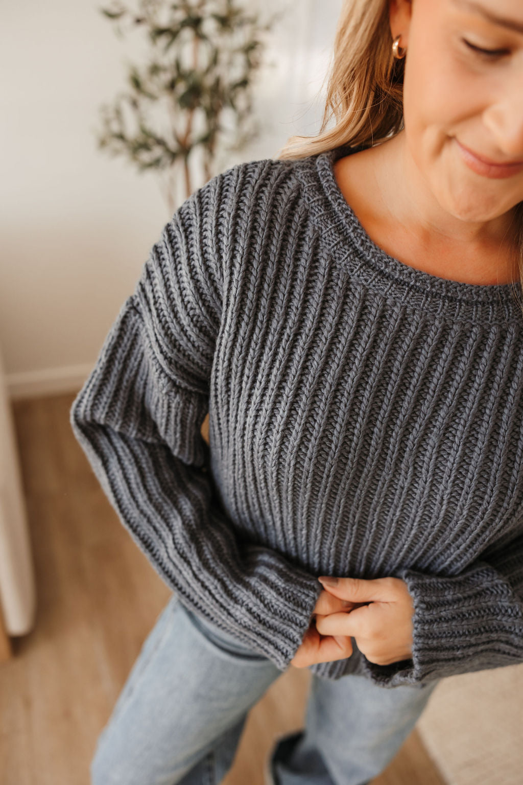 Boat Neck Chunky Sweater