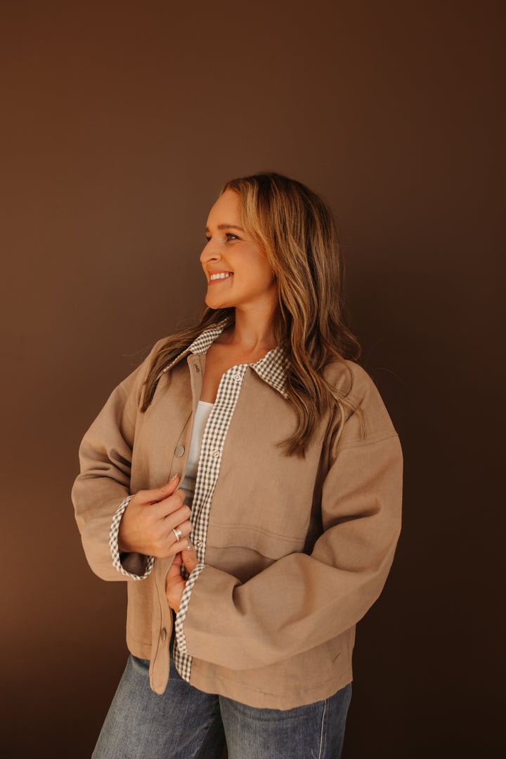 Jacket with Gingham Contrast