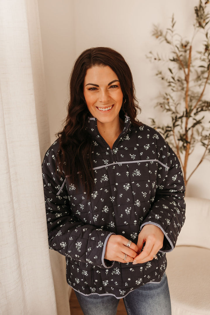 Floral Printed Quilt Jacket