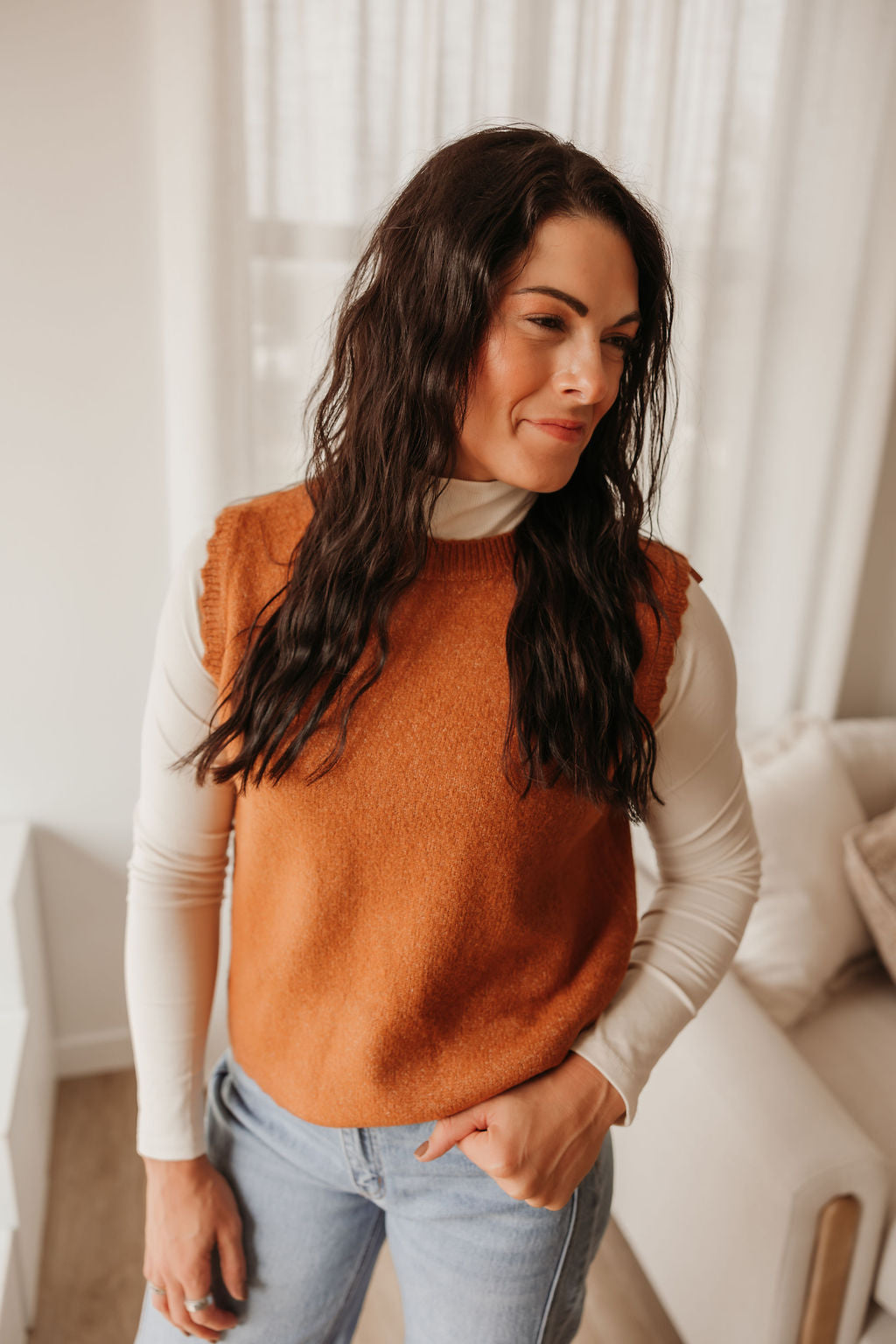 Scalloped Sweater Vest