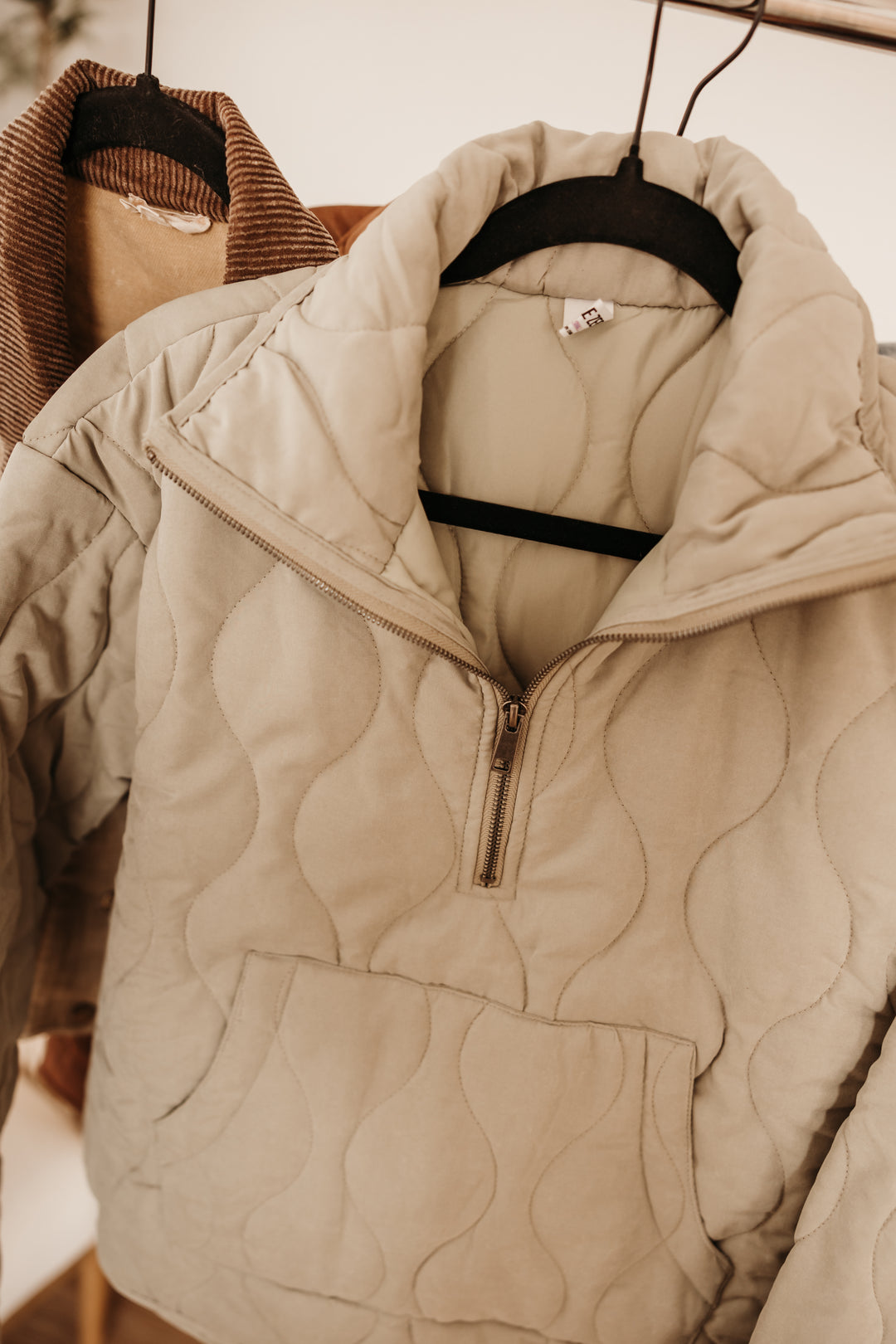 Quilted Half Zip Pullover