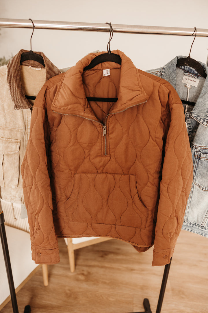 Quilted Half Zip Pullover