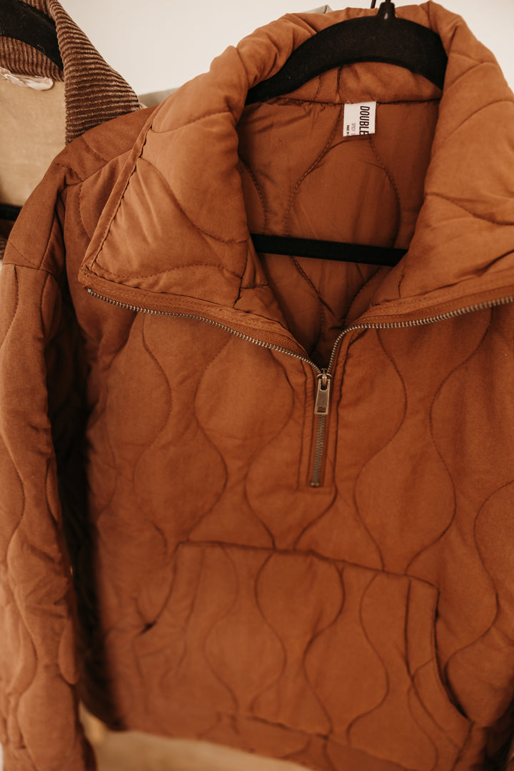 Quilted Half Zip Pullover