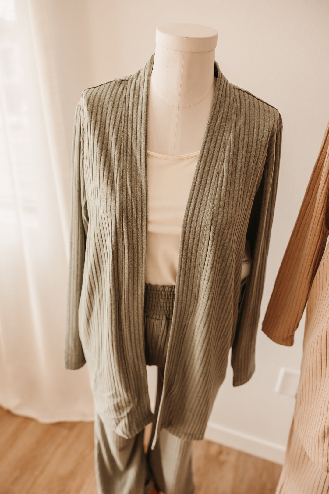 Soft Ribbed Cardigan Pant Set