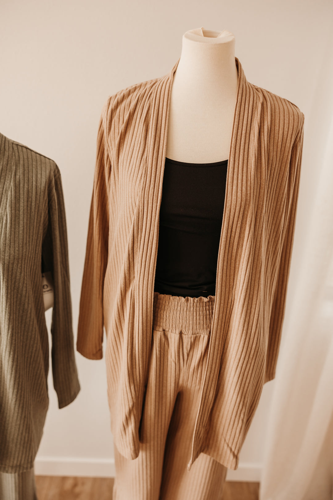 Soft Ribbed Cardigan Pant Set