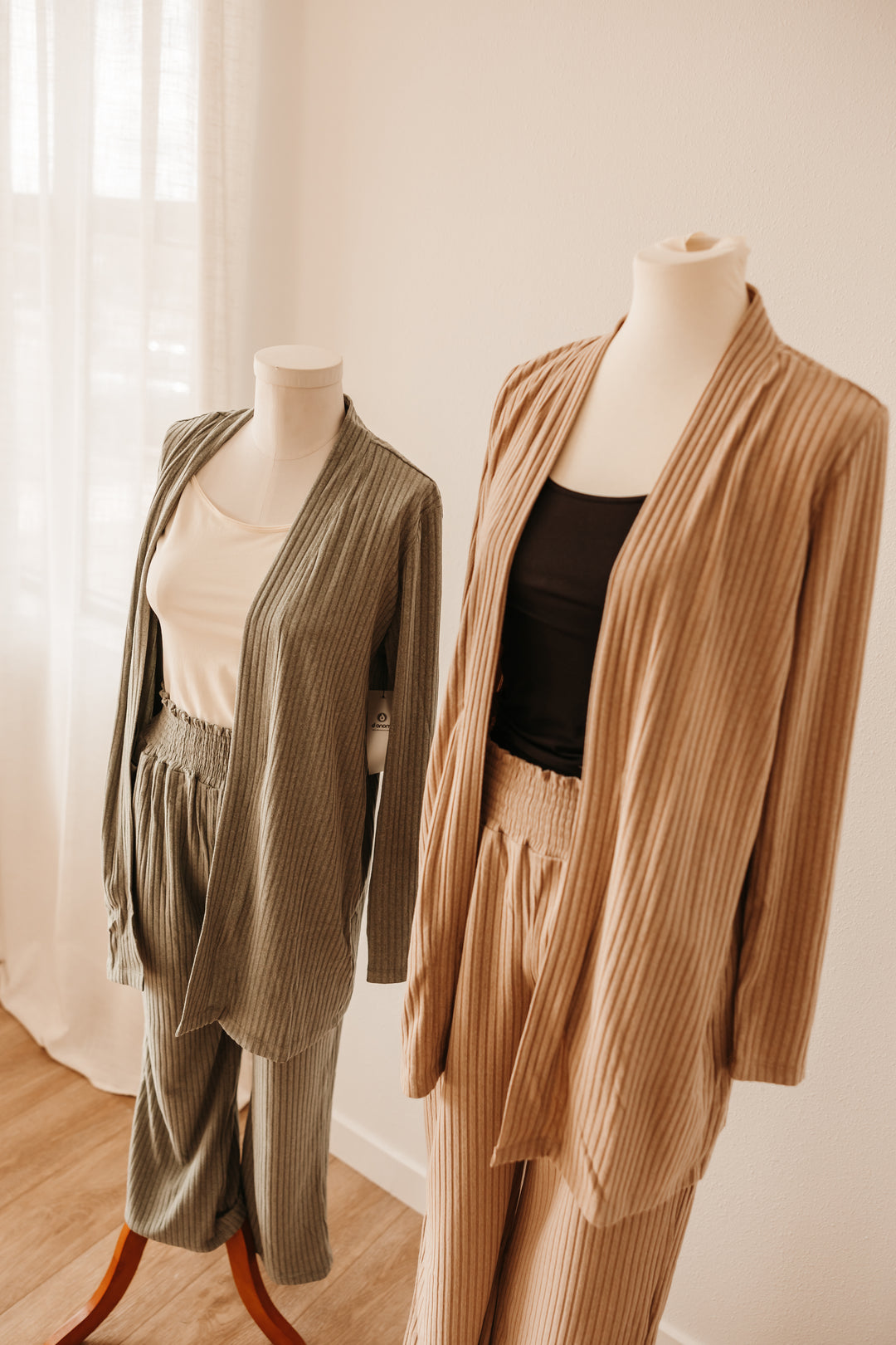 Soft Ribbed Cardigan Pant Set