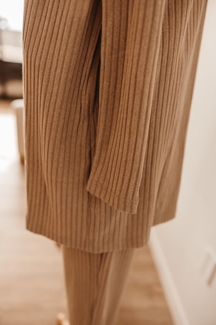 Soft Ribbed Cardigan Pant Set