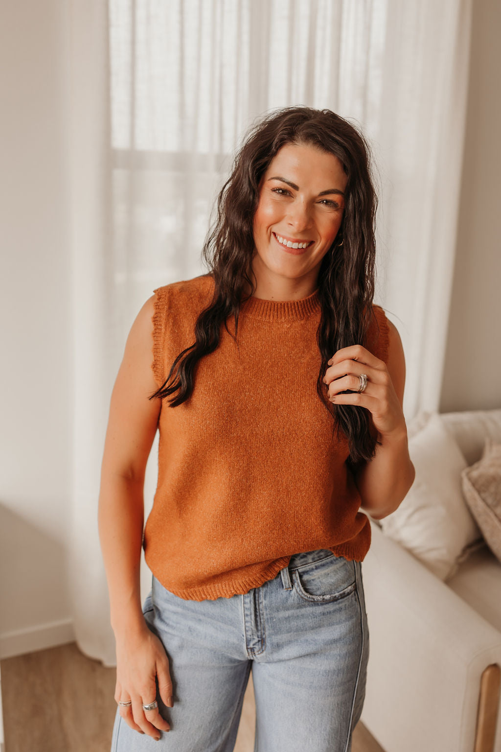 Scalloped Sweater Vest