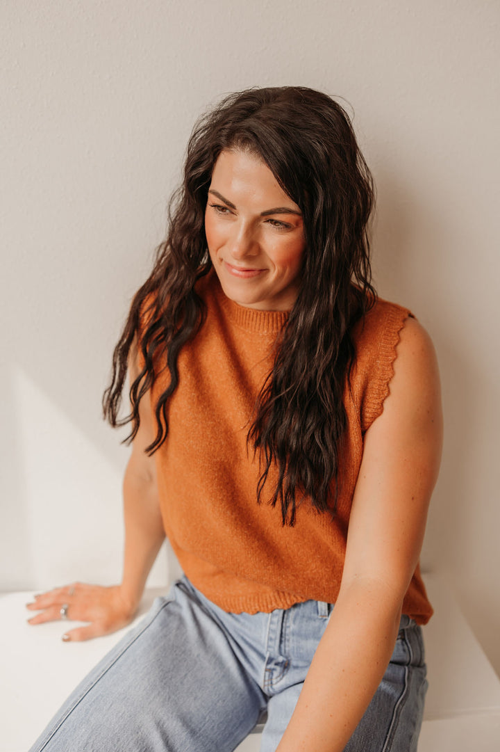 Scalloped Sweater Vest