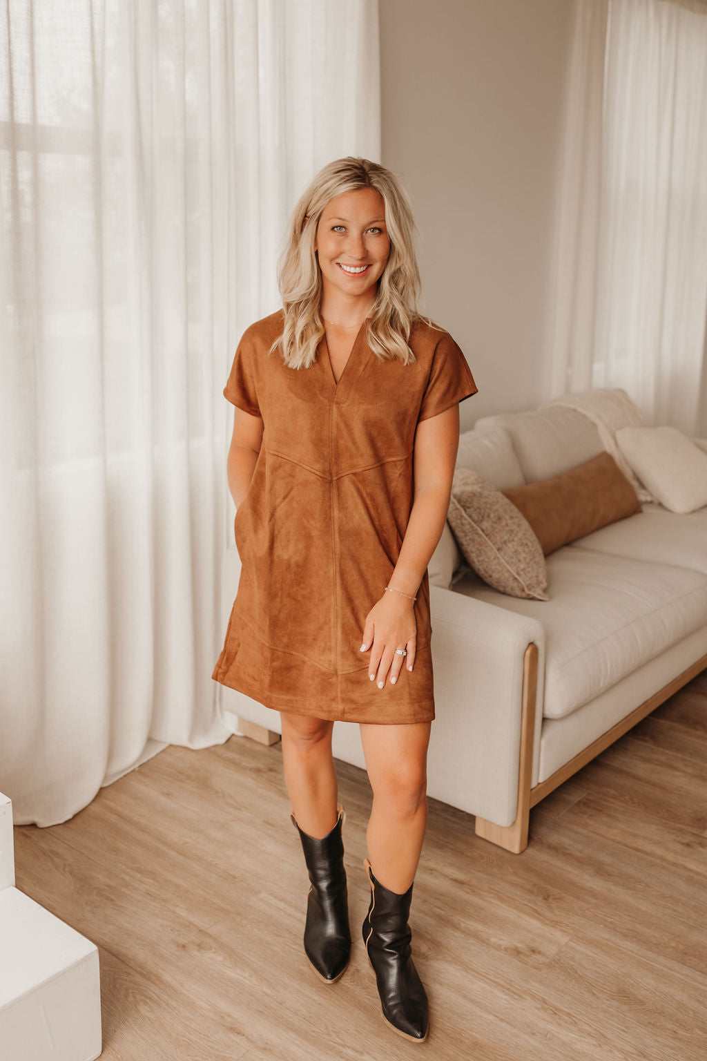 Suede Mini Dress