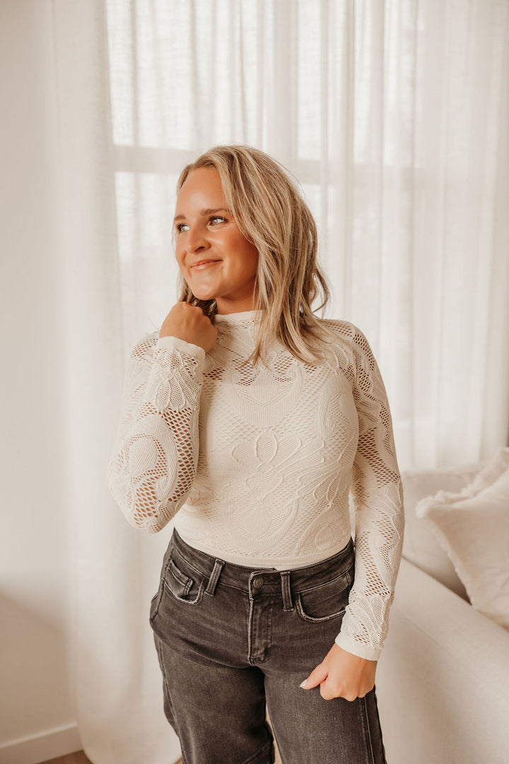 Jacquard Fishnet Top