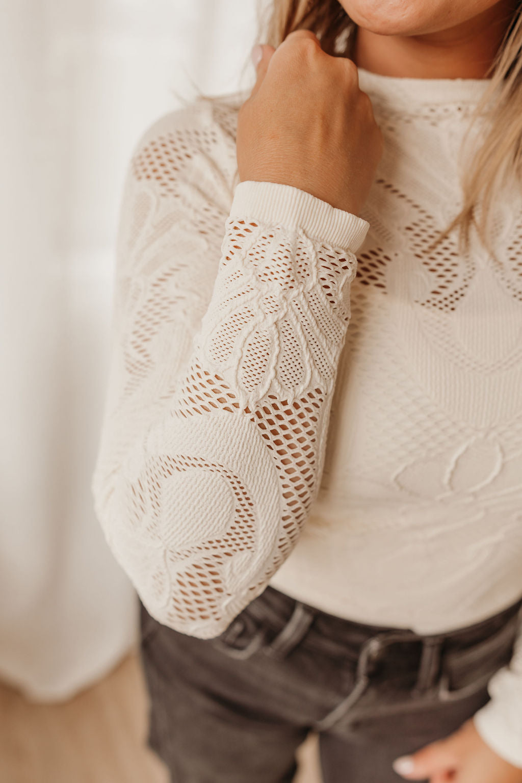 Jacquard Fishnet Top