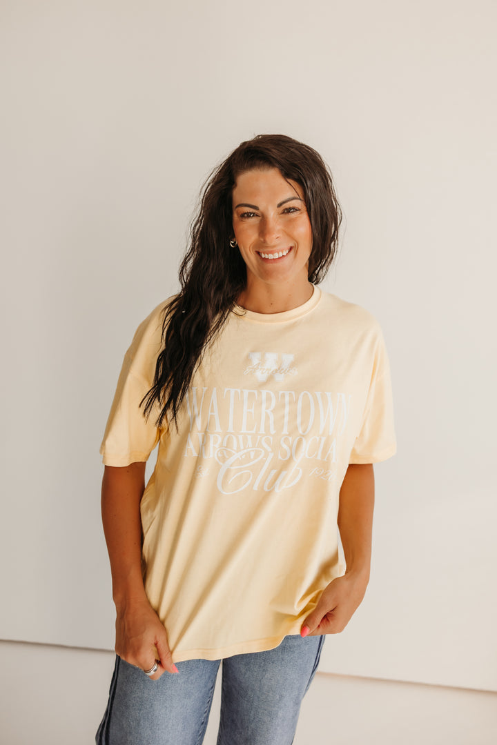 Pale Yellow Social Club Oversized Tee