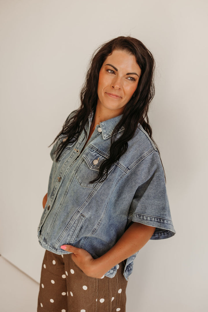 Denim Cape Jacket