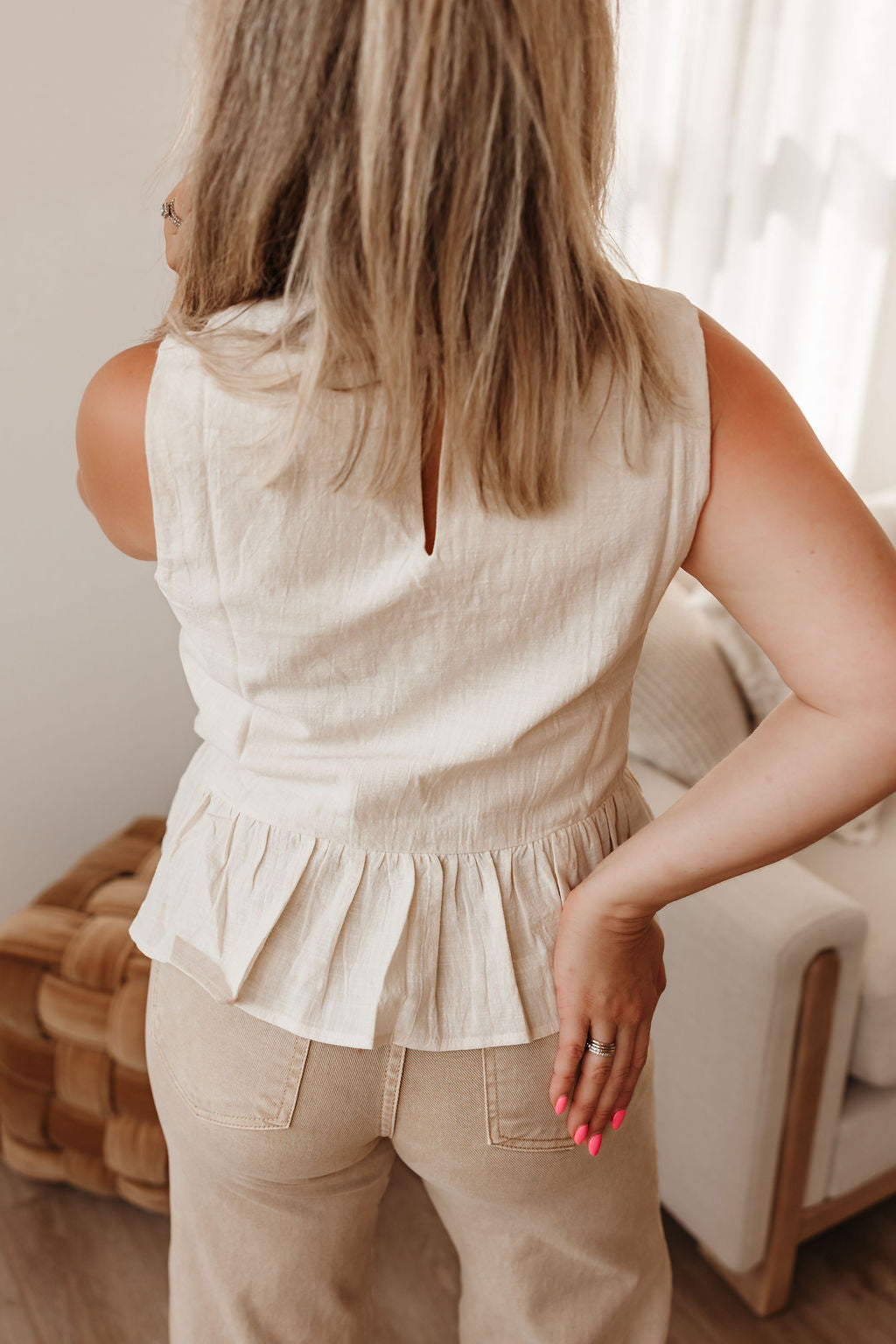 Bow Detail Peplum Top