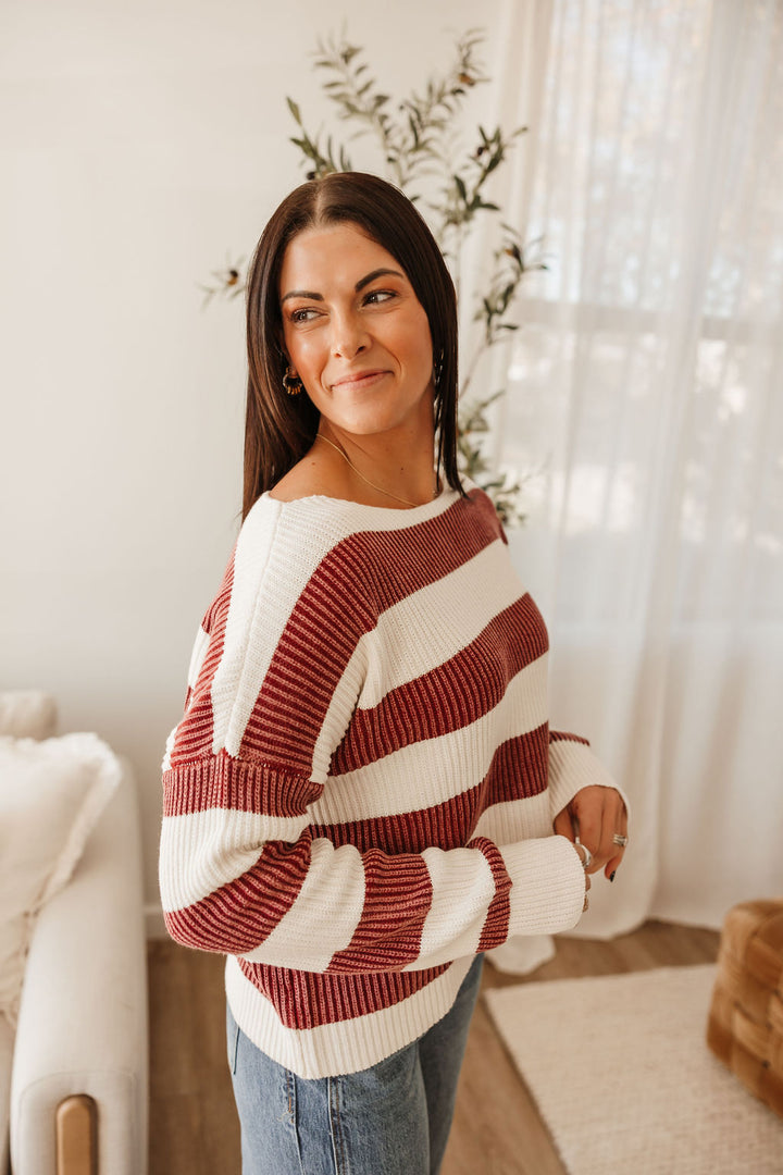 Calloway Striped Boatneck Sweater