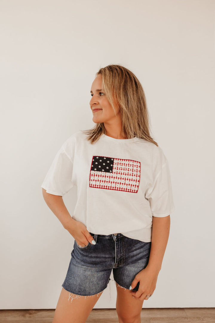 Oversized Flag Graphic Top