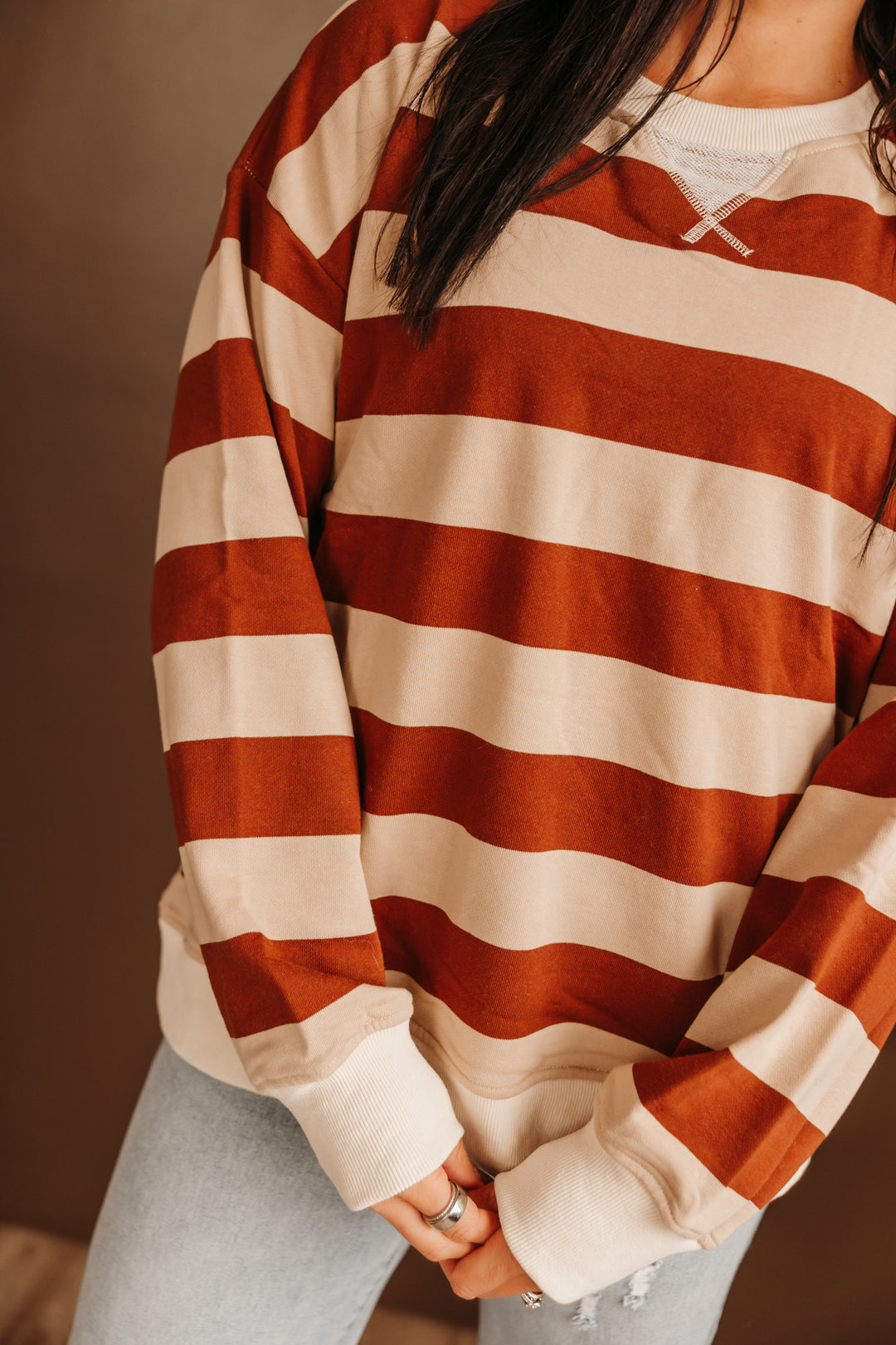 Rugby Stripe Oversized Sweatshirt