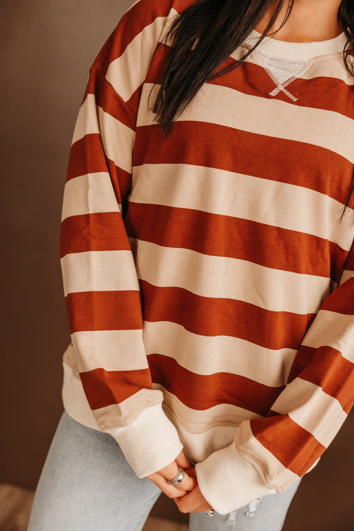 Rugby Stripe Oversized Sweatshirt