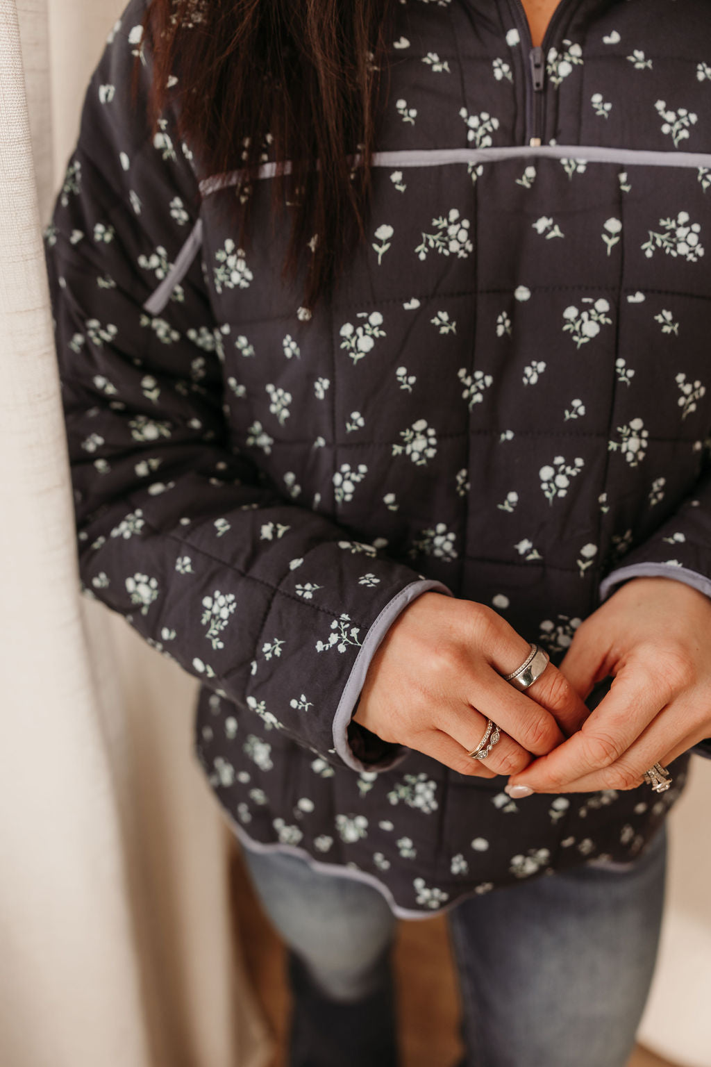 Floral Printed Quilt Jacket