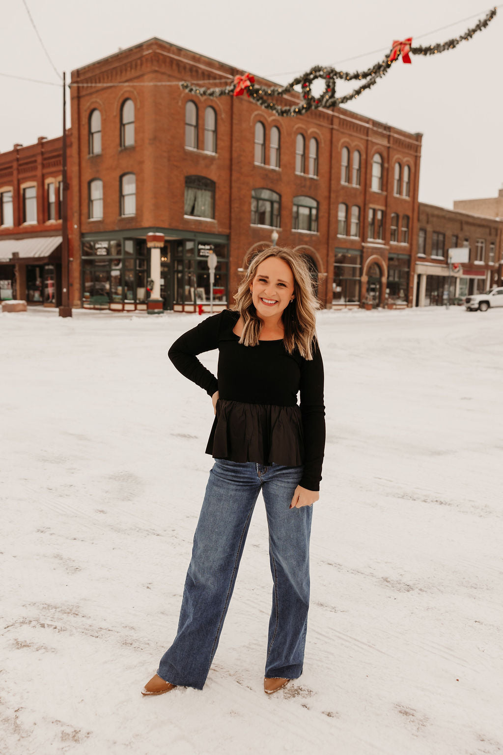 Scoop Neck Ribbed Bubble Top