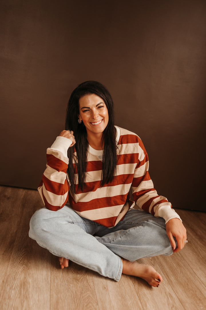 Rugby Stripe Oversized Sweatshirt