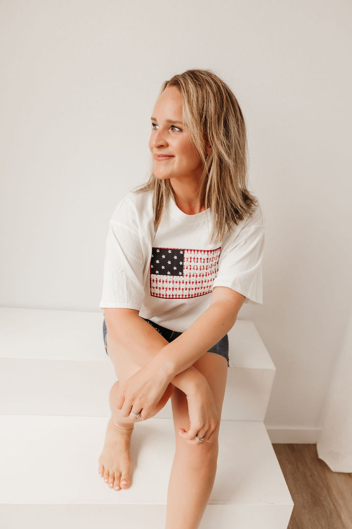 Oversized Flag Graphic Top