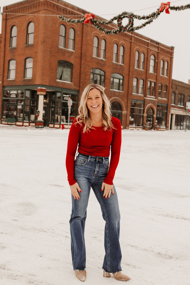 Boat Neck L/S Ribbed Bodysuit