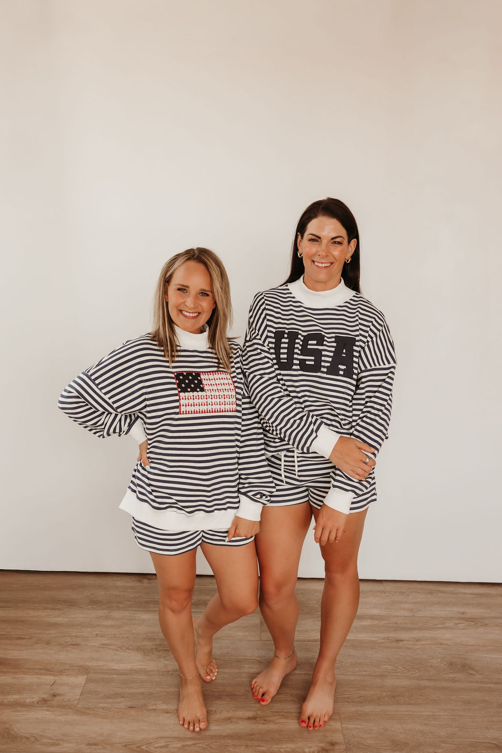 Stripe Mock Neck Flag