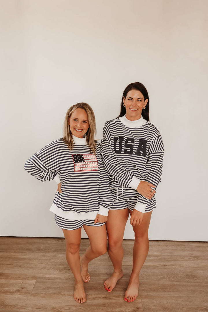 Stripe Mock Neck Flag