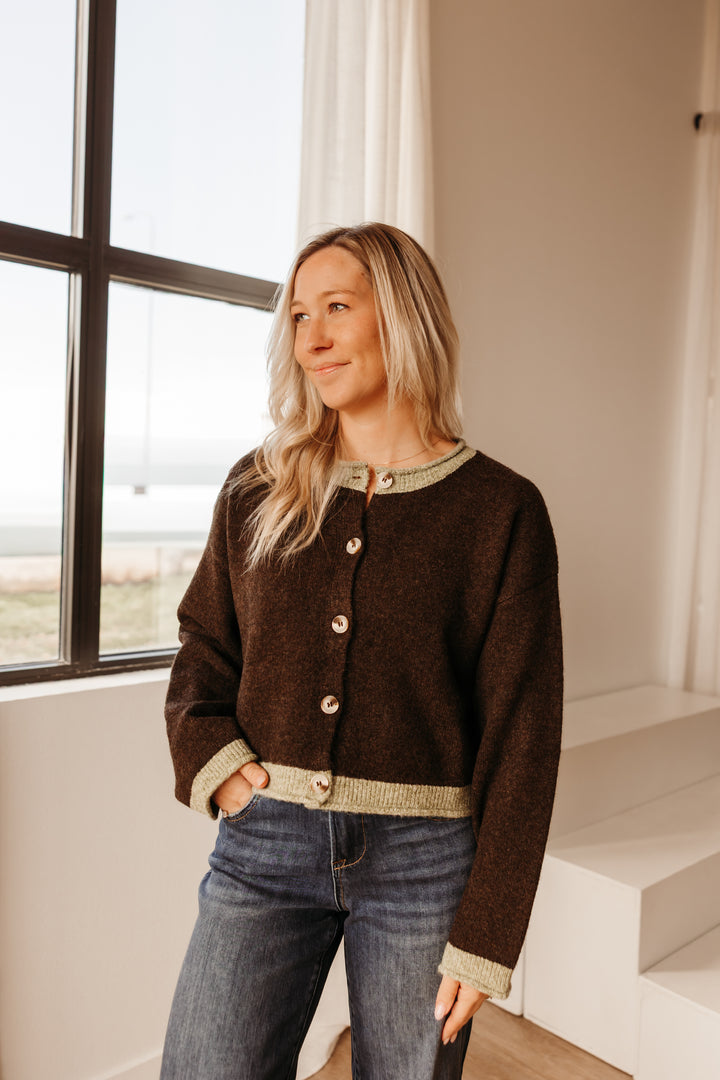 Contrast Hem Cardigan