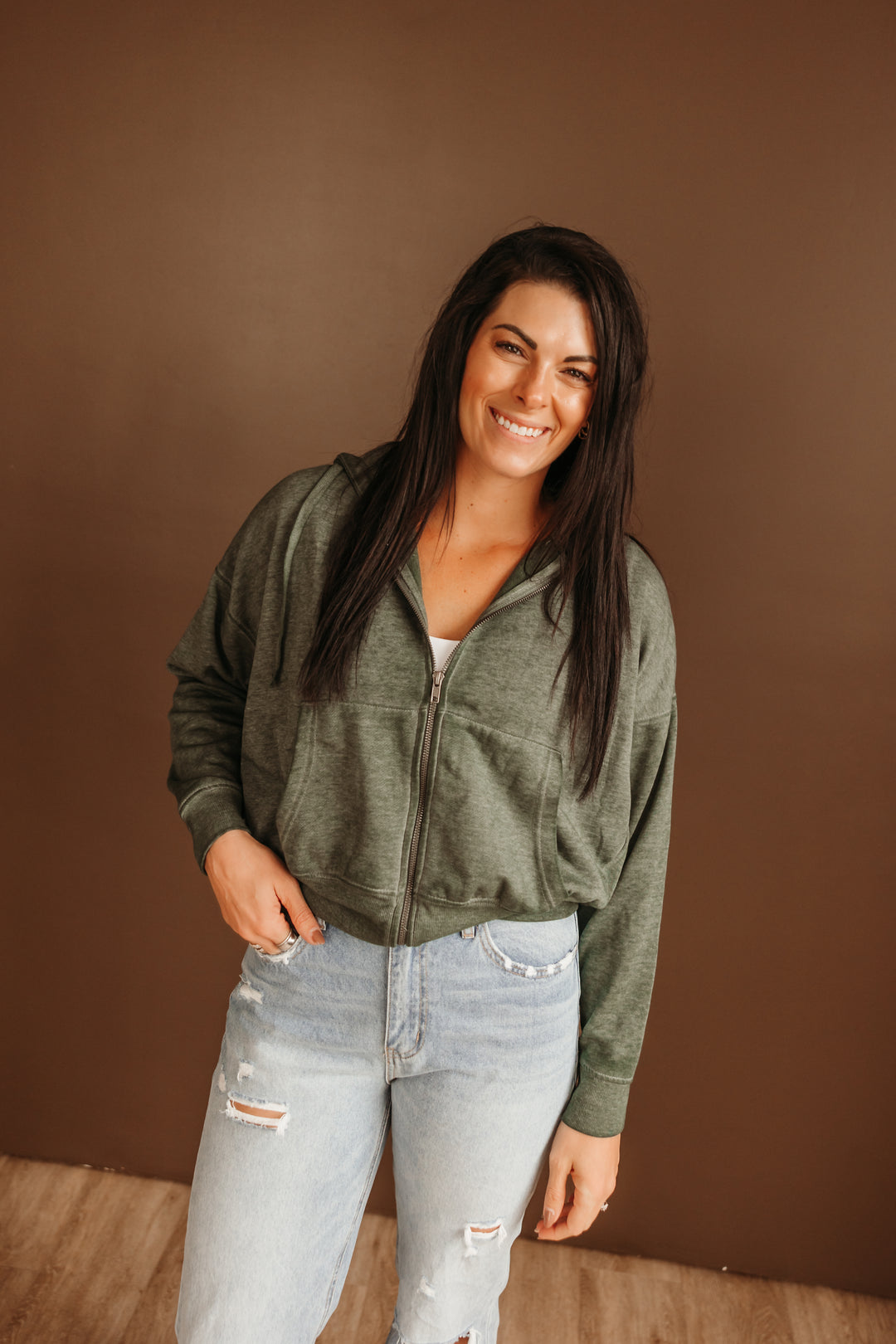 Fleece Zip Up Hoodie