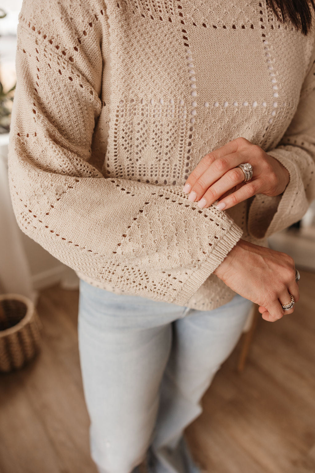 Knit Detail L/S Top
