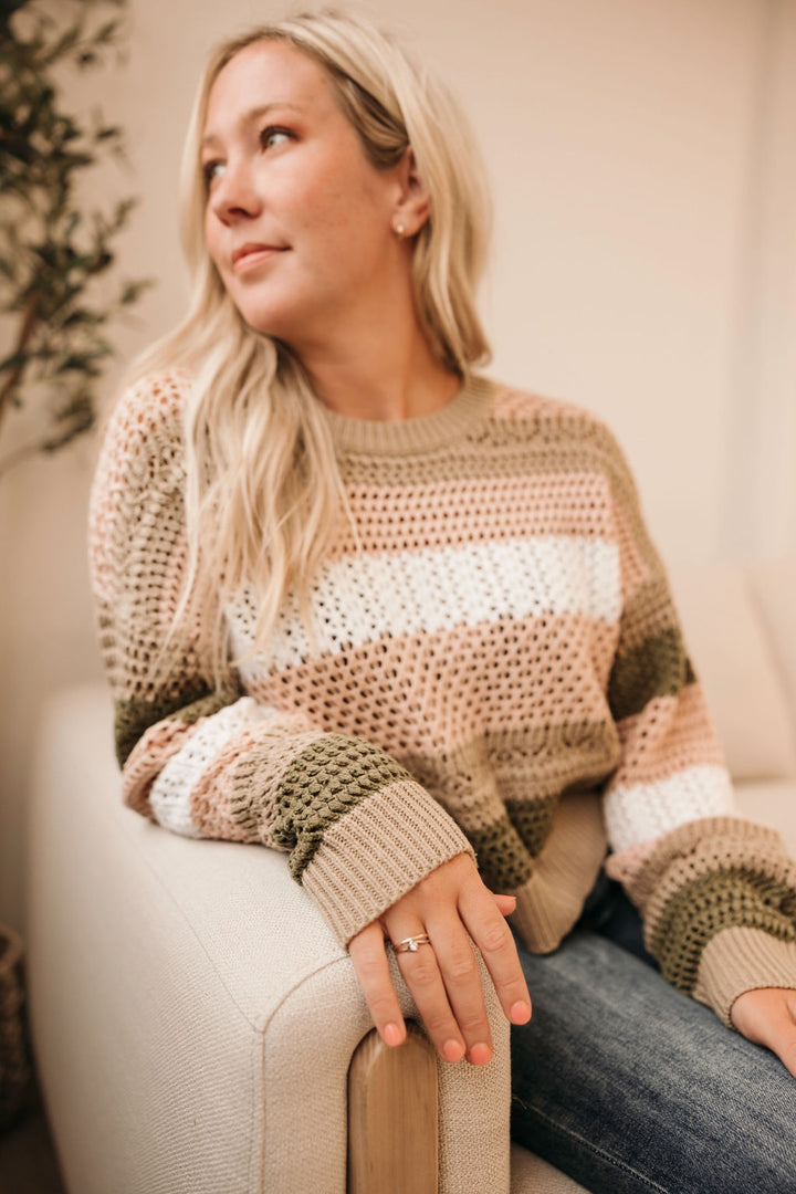 Open Knit Sweater Top