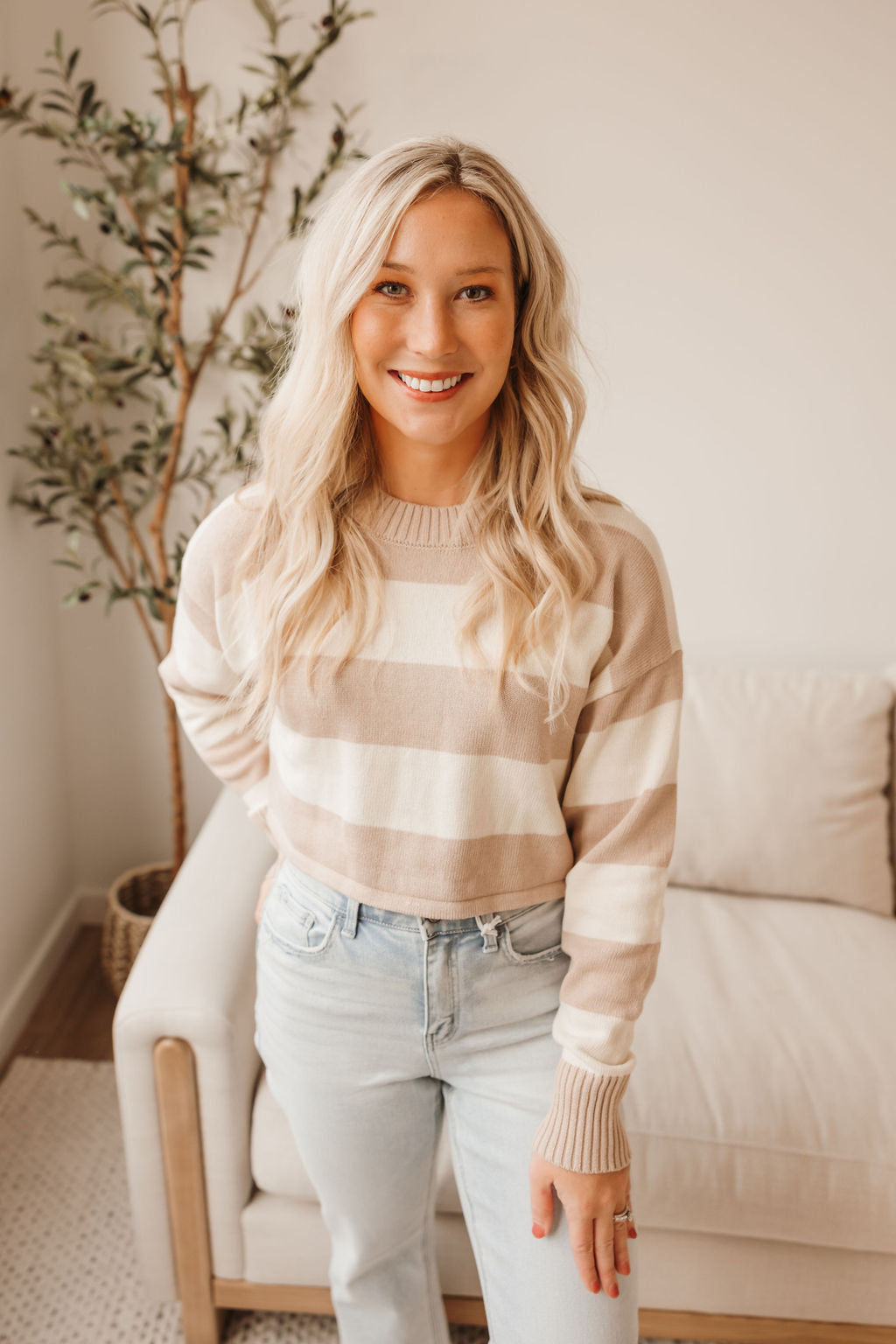 Crop Striped Sweater