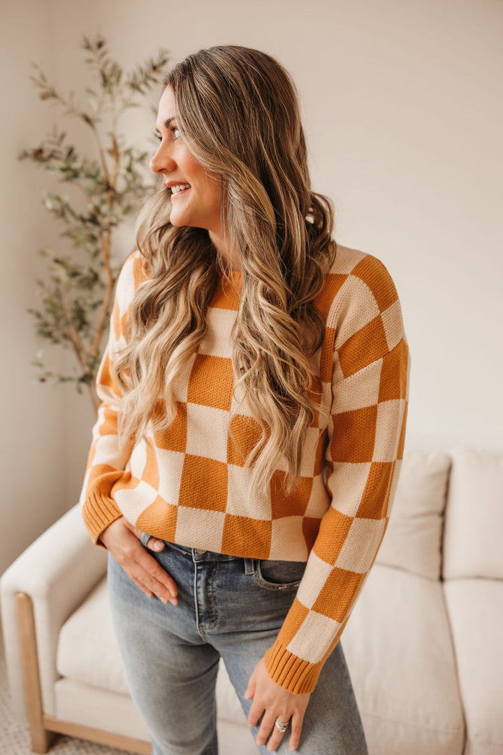 Checker Print Sweater