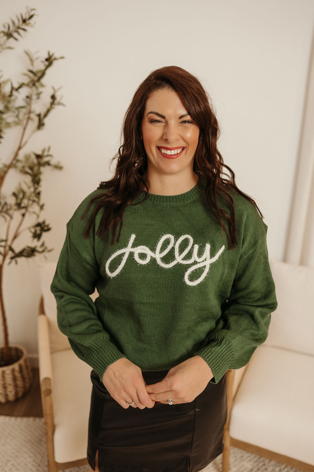 "Jolly" Metallic Embroidered Sweater