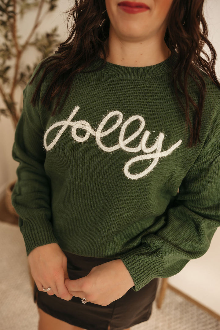 "Jolly" Metallic Embroidered Sweater