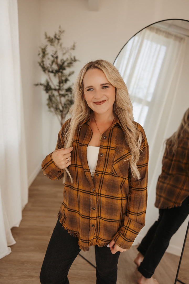 Mustard Plaid Shirt